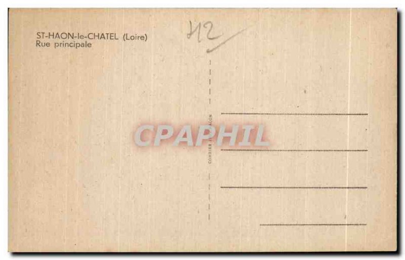 Old Postcard St Haon le Chatel (Loire) Street Hotel travelers