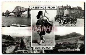 Modern Postcard Forth Bridge Edinburgh Castle Princes Street Holyroodhouse