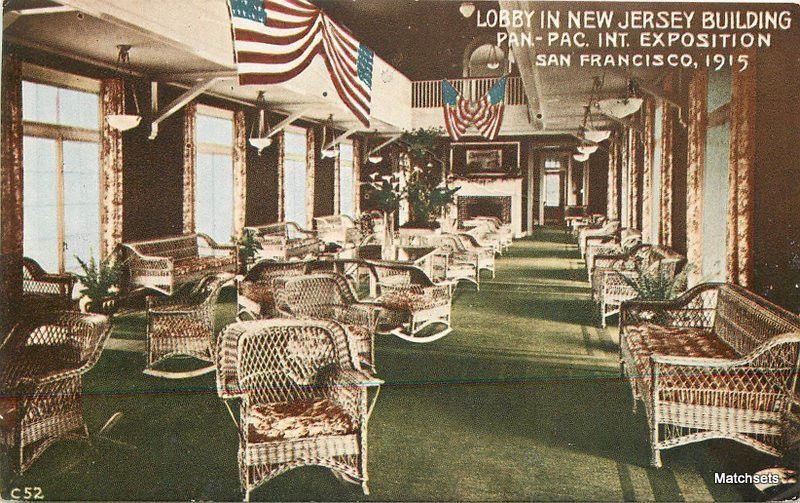 1915 SAN FRANCISCO CA Lobby New Jersey Building PPIE Expo postcard 100272