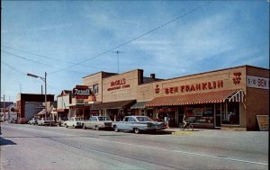 Oscoda Michigan MI Classic 1970s Cars Street Scene Vintage Postcard