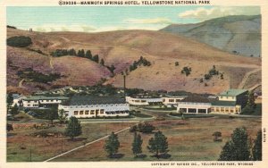 Vintage Postcard 1930's Mammoth Spring Hotel Yellowstone National Park Wyoming