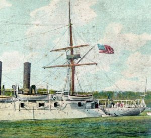 C.1907 Great White Fleet U.S. Cruiser Boston Postcard F168