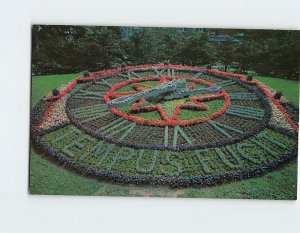 Postcard Beautiful Floral Clock Westmount Park, Montreal, Canada