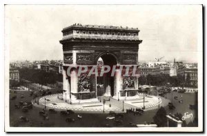Postcard Old Paris Place Etoile and the Arc de Triomphe