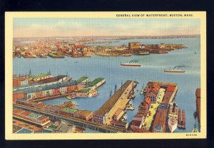 Boston, Massachusetts/MA Postcard, Aerial View Of Waterfront