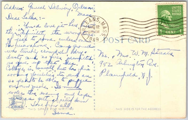 Cape Cod Massachusetts MA, 1949 Wagon Wheels on Cape Cod Dunes, Vintage Postcard