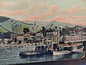 Postcard  Hand Tinted View of Glass Bottom Boats, Santa Catalina Island, CA.  W2