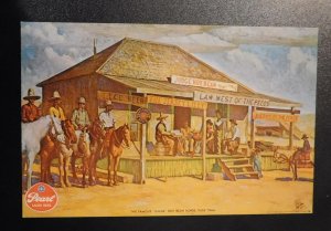 Mint USA Advertising Postcard Pearl Lager Beer Judge Roy Bean Horse Thief Trail