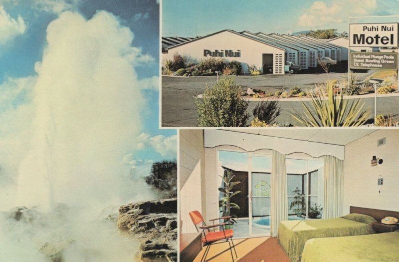 Puhi Nui Motel Hotel Rotorua New Zealand Postcard