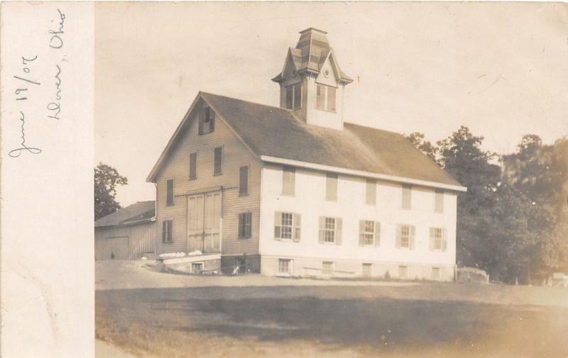 F63/ Dover Ohio RPPC Postcard 1907 Barn Building Farm