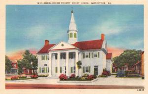 WOODSTOCK, VA Virginia SHENANDOAH COUNTY COURT HOUSE Courthouse c1940's Postcard