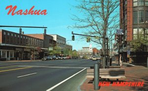 Vintage Postcard Main Street Industry Center Buildings Nashua New Hampshire NH 