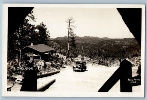 Black Hills South Dakota SD Postcard RPPC Photo Mt. Coolidge Car Scene c1940's