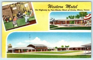 WACO, Texas TX ~ Roadside WESTERN MOTEL 1957 Linen  Postcard