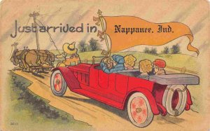 Just Arrived In Nappanee Indiana 1916 postcard