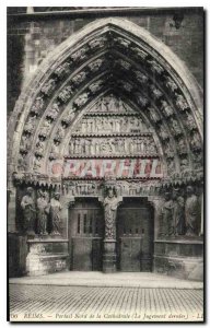 Old Postcard Reims Portal Northern Cathedrale The Last Judgment