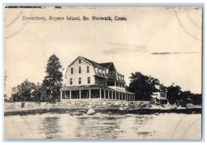 1911 Dormitory Keyser Island South Norwalk Connecticut CT Posted House Postcard