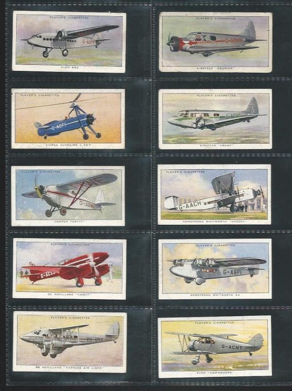 GB 1935 Plane | Aeroplane | Player Cigarettes Cards. Complete Series of 50