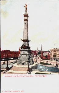 Soldiers and Sailors Monument Indianapolis Indiana Postcard C071