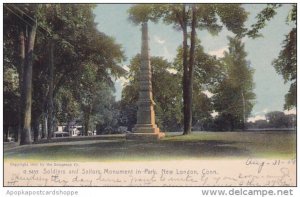 Connecticut New London Soldiers And Sailors Monument In Park 1908