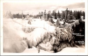 RPPC View of Kakabeka Falls in Wintertime, Ontario Vintage Postcard V57