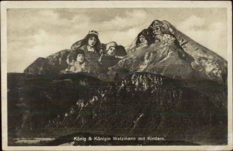 Swiss Mountains King & Queen Metamorphic Real Photo Postcard