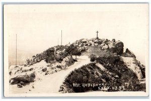 c1910's Mt. Rubidoux Cross Riverside California CA Antique RPPC Photo Postcard 