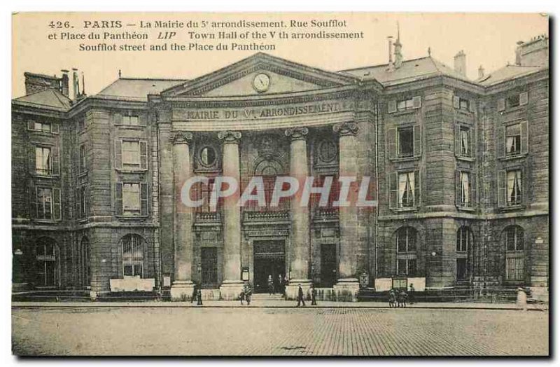 Old Postcard The Mayor of Paris 5 Rue Soufflot Arrodissement