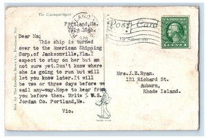 1920 Sailor Mail American Shipping Corp. Jacksonville FL High School Postcard