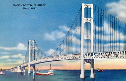 MI - Mackinac Straits Bridge, Center Span