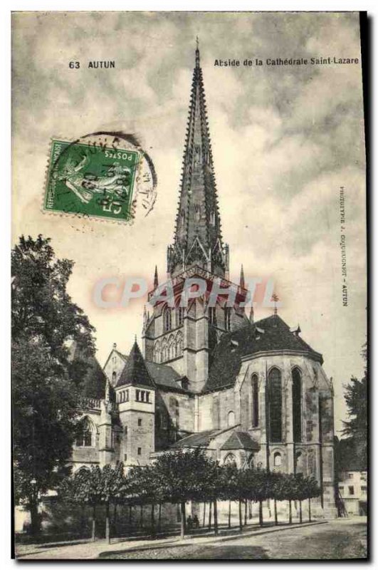 Old Postcard Autun Apse of the Cathedral Saint Lazare