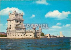 Postcard Modern Lisboa (Portugal) Belem Tower the view of the river