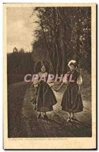 Old Postcard Folklore Alsace Els?sserin und Lothringerin am Waldesrand