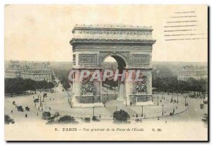 Old Postcard Paris General view of the Place de l'Etoile