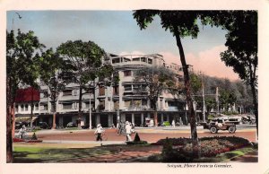 Saigon Vietnam Place Francis Garnier Tinted Real Photo Vintage Postcard AA40058