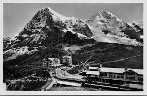 VTG Kleine Scheidegg Eiger Monch Mountain Pass Bernese Alps Switzerland Postcard