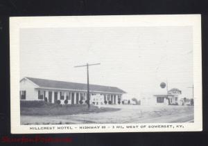 SOMERSET KENTUCKY HILLCREST MOTEL GAS STATION VINTAGE ADVERTISING POSTCARD