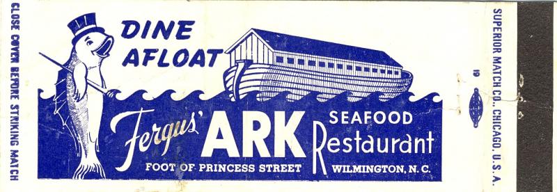 Wilmington, North Carolina/NC Matchcover, Fergus' Ark Rest