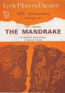 The Mandrake Niccolo Machiavelli 1979 Irish Premiere Theatre Programme TPHB