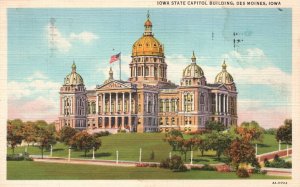 Vintage Postcard 1941 Lowa State Capitol Bldg. Landmark Des Moines Iowa Hyman's