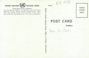 America Postcard - United Nations Trusteeship Council Chamber - New York  TZ9965