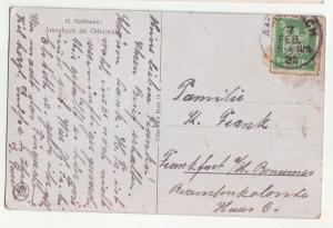 P950 old art card artist signed amorbach im odenwald germany w/german stamp