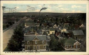 La Junta Colorado CO Bird's Eye View c1910 Vintage Postcard