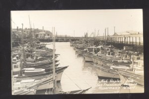 RPPC SAN FRANCISCO CALIFORNIA FISHERMAN'S WHARF BOATS REAL PHOTO POSTCARD