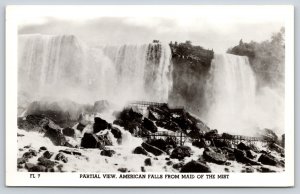 RPPC~NY~View Of American Niagara Falls From Maid Of Mist~Real Photo Postcard