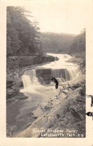 Letchworth Park New York Lower Genessee Falls Real Photo Antique Postcard K33717