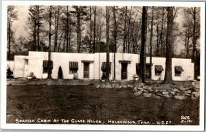 RPPC Spanish Cabin at the Glass House Helenwood TN Vintage Postcard C12