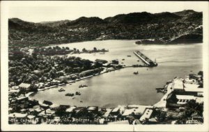 Grenada BWI Aerial View of Harbor Used Real Photo Postcard