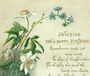 1880s-90s Raphael Tuck Birthday Wish Card Poem Samuel K Cowen P216