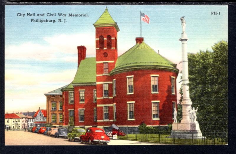 City Hall and Civil War Memorial,Phillipsburg,NJ